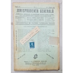 JURISPRUDENTA GENERALA , PUBLICATIUNE SAPTAMANALA DE JURISPRUDENTA REZUMATA ROMANA SI STREINA , NR. 9 , 1941