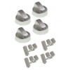 Set 4 Butoane Aragaz Universale Argintii Plastic Compatibile Diverse Modele