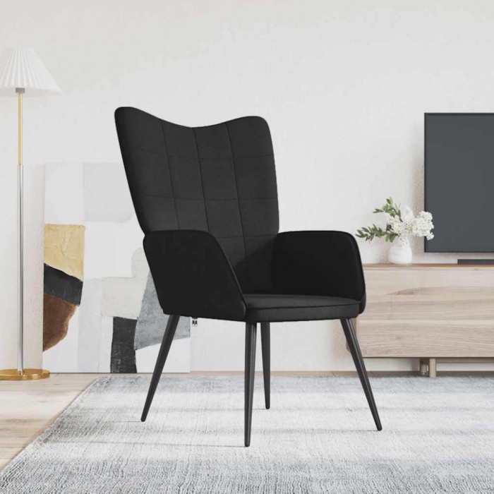 vidaXL Scaun de relaxare, negru, material textil 327947