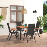 vidaXL Set de masă pentru grădină, 5 piese, negru și maro 3060077