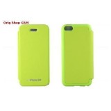 Husa Mercury Techno Flip Apple iPhone 5C Lime Blister, Cu clapeta, Piele Ecologica