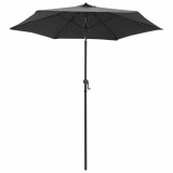 Umbrelă de soare, antracit, 200 x 211 cm, aluminiu, vidaXL