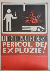 HST PM229N Afiș protecția muncii Pericol de explozie, 1983 foto