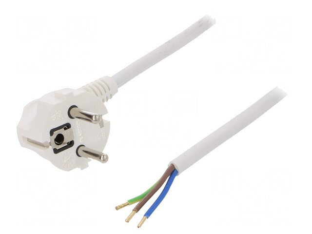 Cablu Electric Alb 3x1,5mm&sup2; 3m 16A 250V
