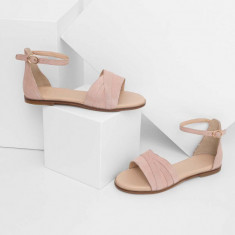Answear Lab sandale din piele intoarsa femei, culoarea roz