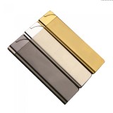 Bricheta cu Flacara Verde, Model Slim de Metal, Antivant, Reincarcabil, 8 cm