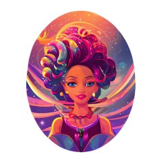 Sticker decorativ, Woman, Roz, 77 cm, 8438ST foto