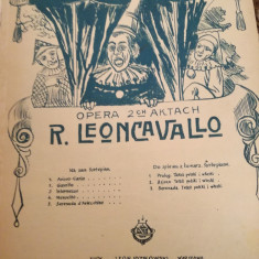 partitura interbelica Opera R. Leoncavallo, Palace