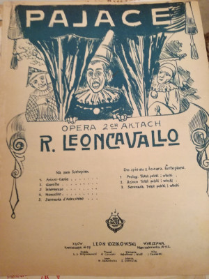 partitura interbelica Opera R. Leoncavallo, Palace foto