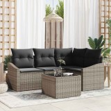 Set Canapea Grădină cu Perne Ratan Negru
