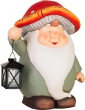 Figurina decorativa de gradina pitic cu felinar, din magnezie, 38 cm