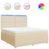 Cumpara ieftin Pat continental cu saltea, crem, 180x200 cm, textil