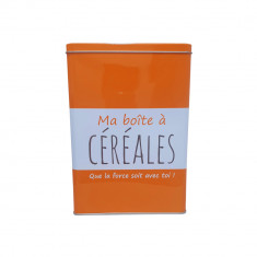 Cutie depozitare cereale, CMP Paris, portocaliu, metal, 24 x 16.5 x 9 cm, mesaj in franceza