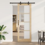 Ușa Glisantă vidaXL cu Set de Hardware 83x232 cm Lemn Masiv de Pin, Ușa Interioară vidaXL cu Sticlă &#039;ORKDAL&#039;83x232x4 cm Lemn Masiv de Pin