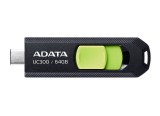 MEMORIE USB Type-C 3.2 ADATA 64 GB, retractabila, carcasa plastic, negru / verde &quot;ACHO-UC300-64G-RBK/GN&quot; (timbru verde 0.03 lei)