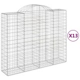 Cumpara ieftin Cos gabion arcuit, 13 buc, 200x50x160/180 cm, fier galvanizat