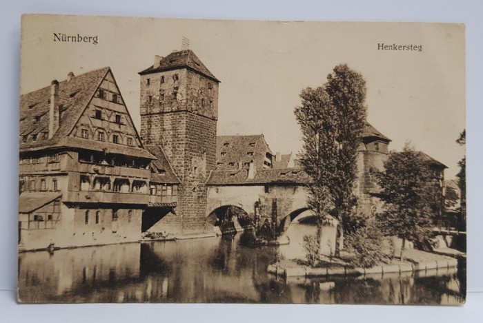 NURNBERG - HENKERSTEG , CARTE POSTALA ILUSTRATA , MONOCROMA, CIRCULATA , ADRESATA DOAMNEI ALICE STURDZA , DATATA 1913