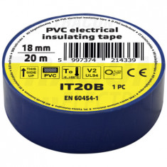Banda izolatoare, albastra IT20B 20m×18mm, PVC, 0-80°C, 5.5kV/mm