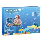 Covoras pentru copii, pentru gimnastica, umplut cu apa, tema ocean si pesti, 5 creaturi marine plutitoare, Multicolor