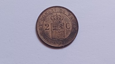 Spania -2 centimos 1911 foto
