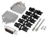 Conector D-Sub 15 pini tata negru, ENCITECH, pentru montare pe cablu