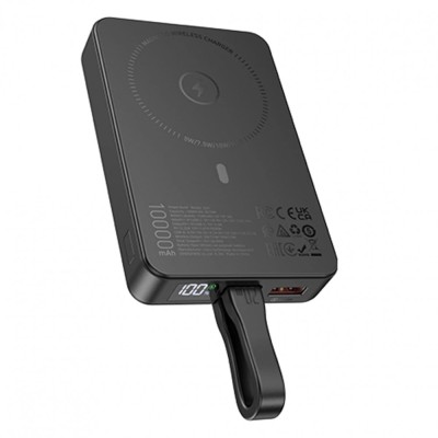 Baterie externa Wireless, 10.000mAh, PowerBank, Magnetica, compatibila MagSafe + Mini Cablu USB-C la foto