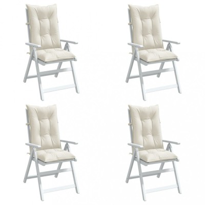 vidaXL Perne scaun spătar &amp;icirc;nalt, 4 buc. melanj crem 120x50x7 cm textil 4002353 foto