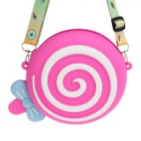 Geantă Copii, Model Acadea, Fucsia/Alb, Silicon, Diametru 14x5cm, Multicolor