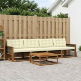 vidaXL Set de canapele de exterior cu pernă 5 pcs Natural și Crem 3381226