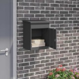 vidaXL Cutie pentru colet cu depozitare Negru 47.5 x 38 x 59 cm Oțel 874940