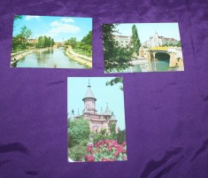 lot 3 carti postale Timisoara Pod Bega catedrala ortodoxa judetul Timis
