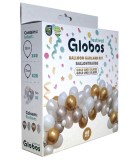 Set 60 Baloane Aurii/Gold pentru Ghirlanda Petrecere - Latex Natural, Globos Festival