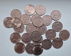 moneda 5 lei 1992, 5 lei 1993, 5 lei 1995 circulata - 24 bucati cu pret total de 24 lei