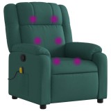 Cumpara ieftin Fotoliu de masaj rabatabil, verde inchis, material textil