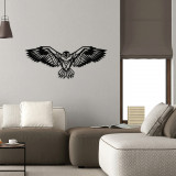 Decoratiune de perete, Eagle3 Metal Decor, metal, 100 x 44 cm, negru, Enzo