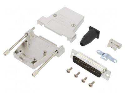 Conector D-Sub 25-Pin Tată Lipire pe Cablu Gold Flash foto