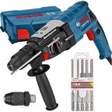Bosch GBH 2-28 F + Plus-5X - Rotopercutor SDS-Plus 880 W 3.2 J mandrina interschimbabila valiza plastic + Set burghie SDS-Plus 6-10 mm 5 bucati