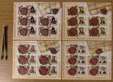Ziua marcii postale romanesti - Peceti ale Domnitorilor Romani, minicoli de 5 timbre si o vinieta, 2019, LP 2248B