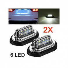 Set 2 lampi numar carcasa cromata lumina:alba / 12V-24V (Set 2 buc) Cod:2102501A/CH Automotive TrustedCars