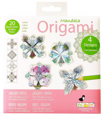 Origami Fridolin, mandala de colorat foto