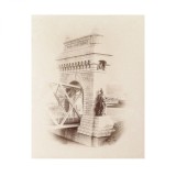 Intrarea pe Podul Regele Carol I, fotografie de mari dimensiuni, atelier Franz Duschek, 1895 - Cernavodă