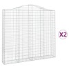 Cosuri gabion arcuite 2 buc, 200x30x180/200cm, fier galvanizat