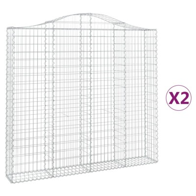Cosuri gabion arcuite 2 buc, 200x30x180/200cm, fier galvanizat foto