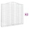 Cosuri gabion arcuite 2 buc, 200x30x180/200cm, fier galvanizat