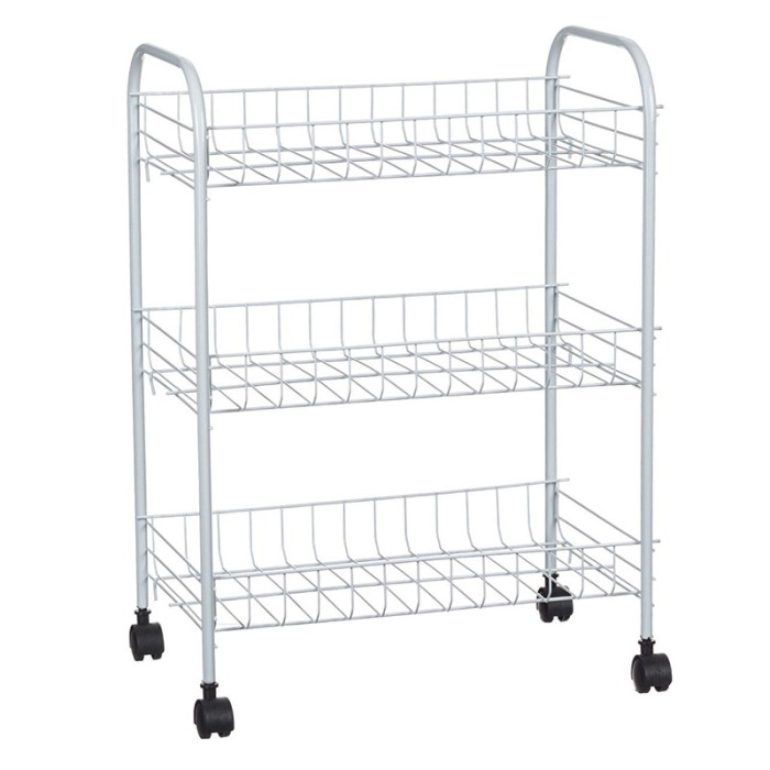 Carucior pentru depozitare, 32.5 x 20 x 43.5 cm, cromat, maxim 24 kg