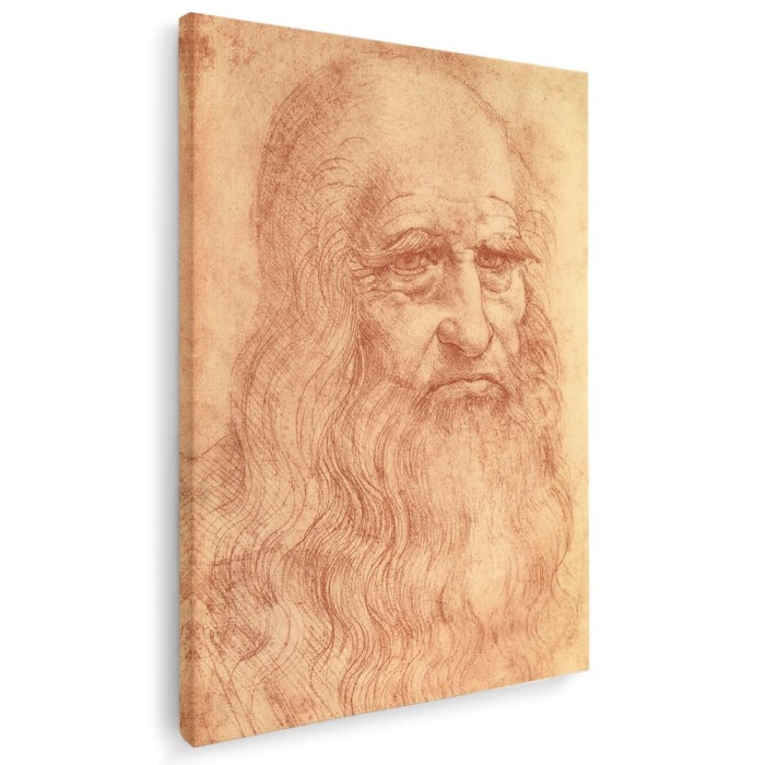 Tablou Autoportret de Leonardo da Vinci 2023 Tablou canvas pe panza CU RAMA 40x60 cm
