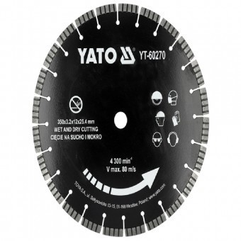 Disc diamantat taiere beton, uscat -umed, 350x25.4 mm foto