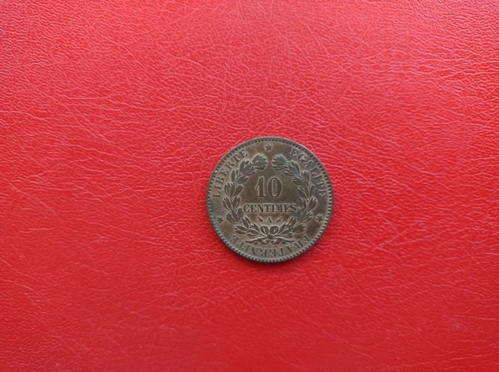 FRANTA - Moneda 10 CENTIMES 1883 ( bronz )