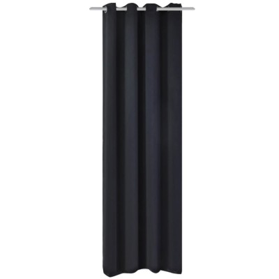 Draperie opacă, ocheți metalici, 270 x 245 cm, negru foto