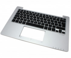 Tastatura Laptop Asus VivoBook X201 Neagra Layout UK-US Cu Palmrest Alb Fara Iluminare foto